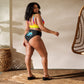 Anxious Shark Rainbow Pride Flag- High Waisted Bikini