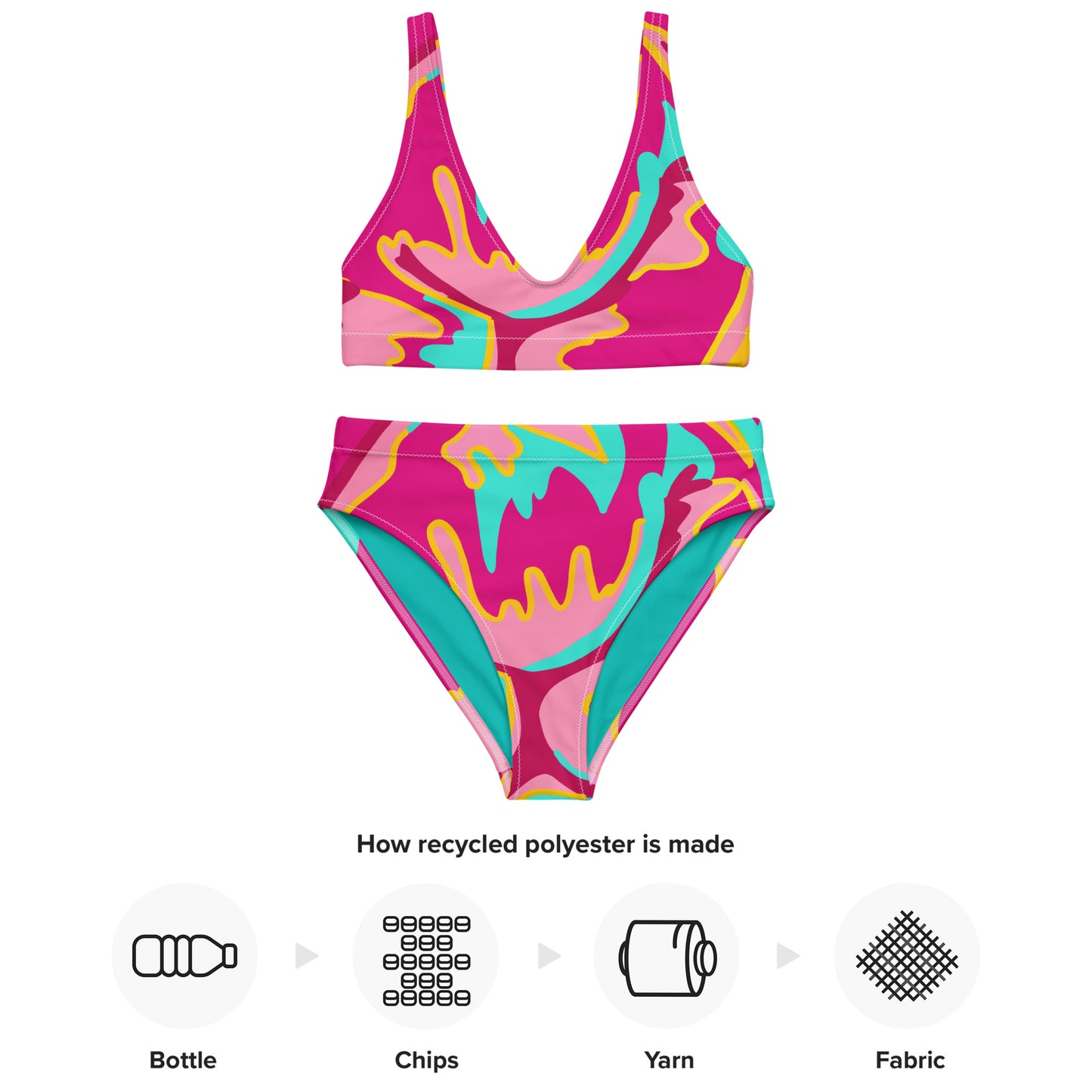 Embrace Body Love High-Waisted Bikini- Hot Pink (Recycled)