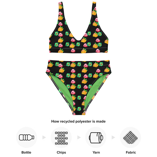 Eat Good Food- Food Vulvas, High-Waisted Bikini (Recycled)