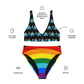 Anxious Shark Rainbow Pride Flag- High-waisted bikini (recycled)