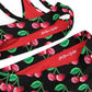 "Cherry on Top" Cherry Vulva- High-waisted Bikini, Black (Recycled)