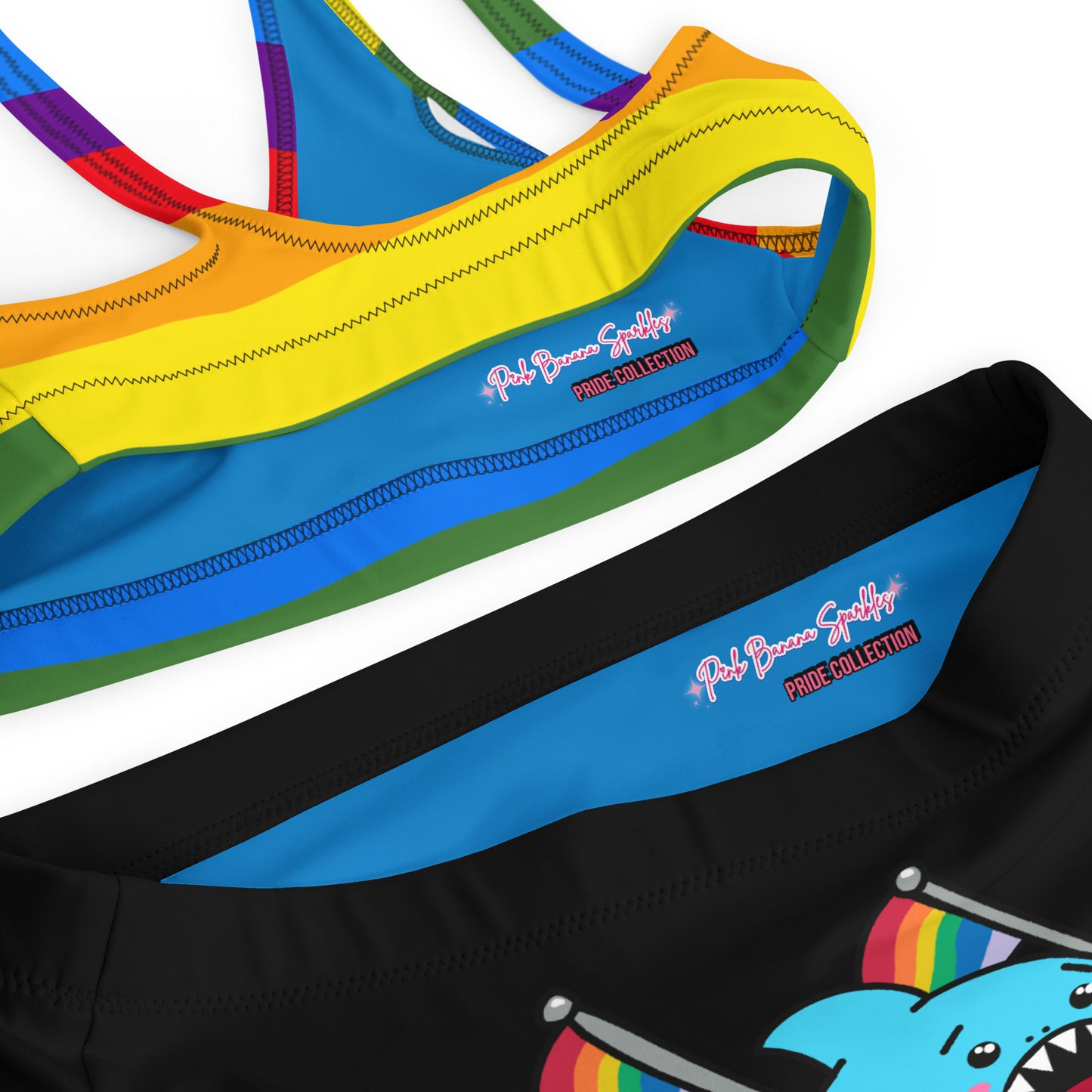 Anxious Shark Rainbow Pride Flag- High Waisted Bikini