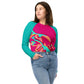 Embrace Body Love, Long-sleeve Crop Top- Hot Pink (recycled)