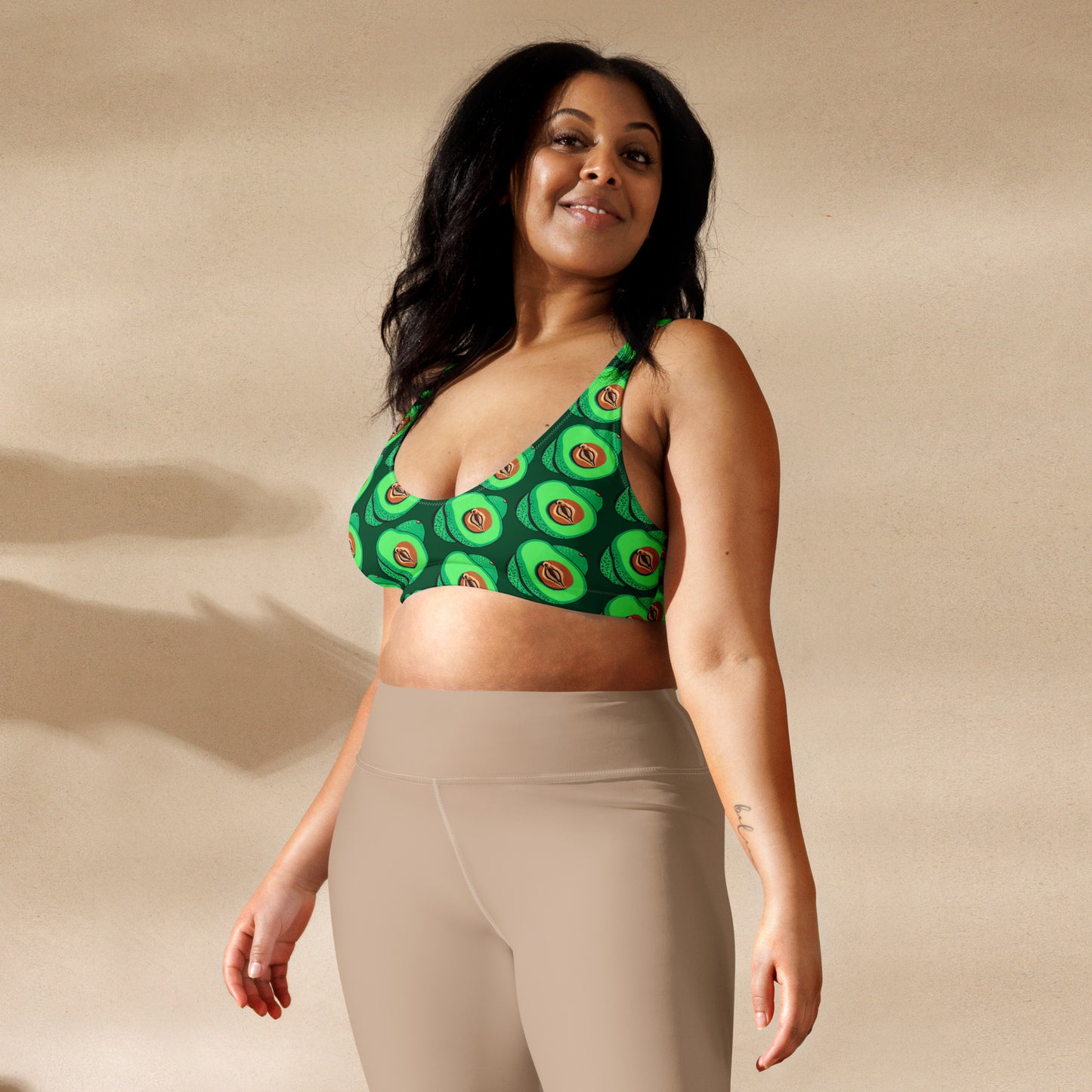 Avocado Vulva- Bikini Separates, Top- Dark Green (Recycled)