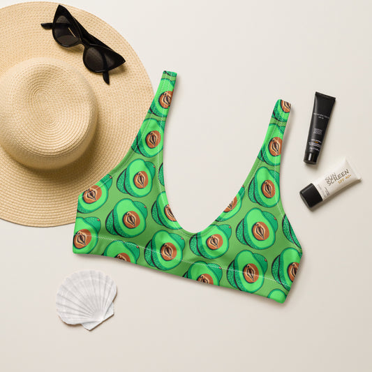 Avocado Vulva- Bikini Separates, Top- Light Green (Recycled)