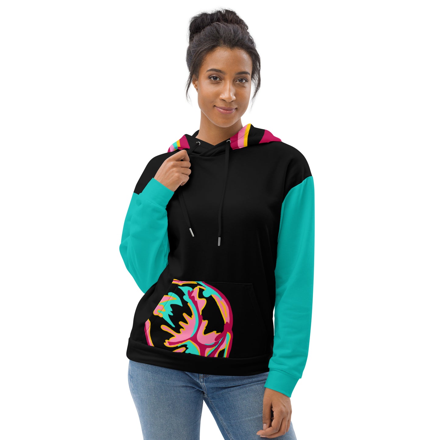 Body Love "New Classic" Hoodie- Genderless, Teal Sleeves