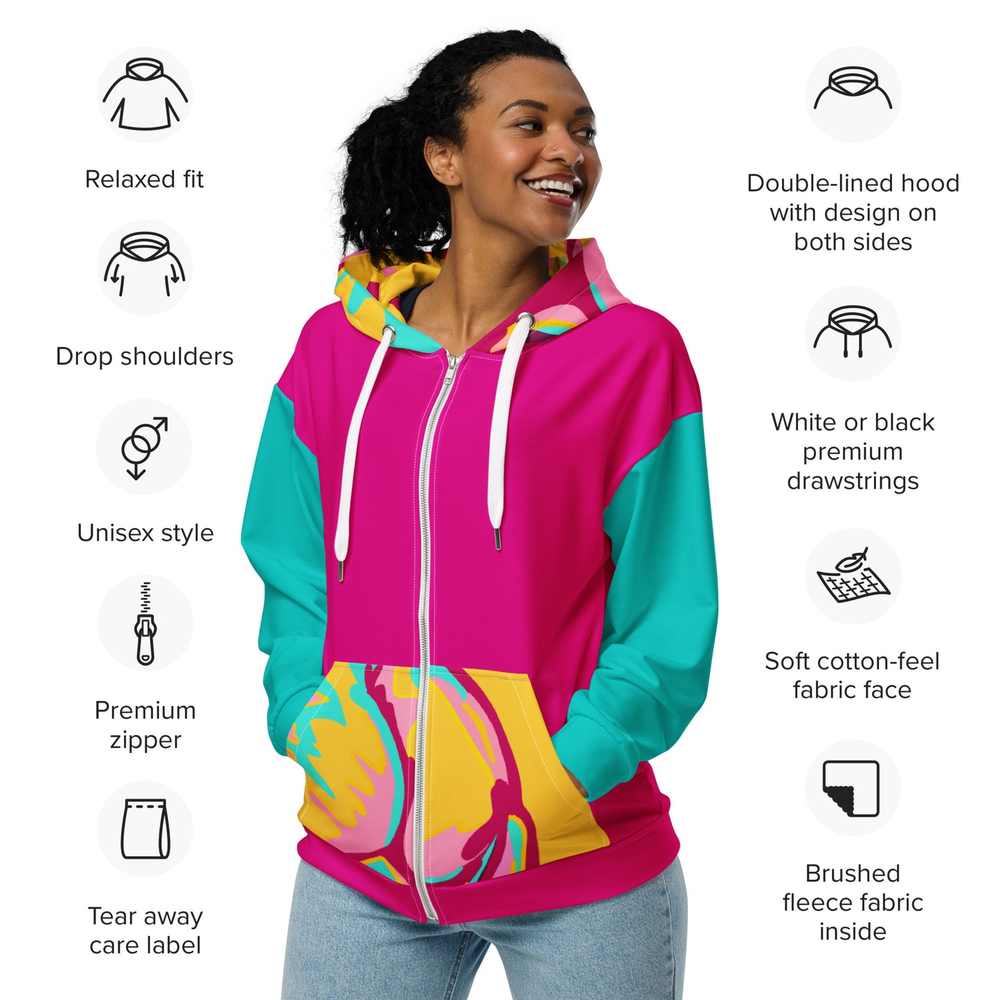 Embrace Body Love Zip hoodie- Genderless (Recycled)