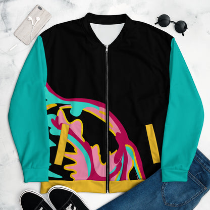 Body Love "New Classic" Bomber Jacket- Genderless, Teal Sleeves