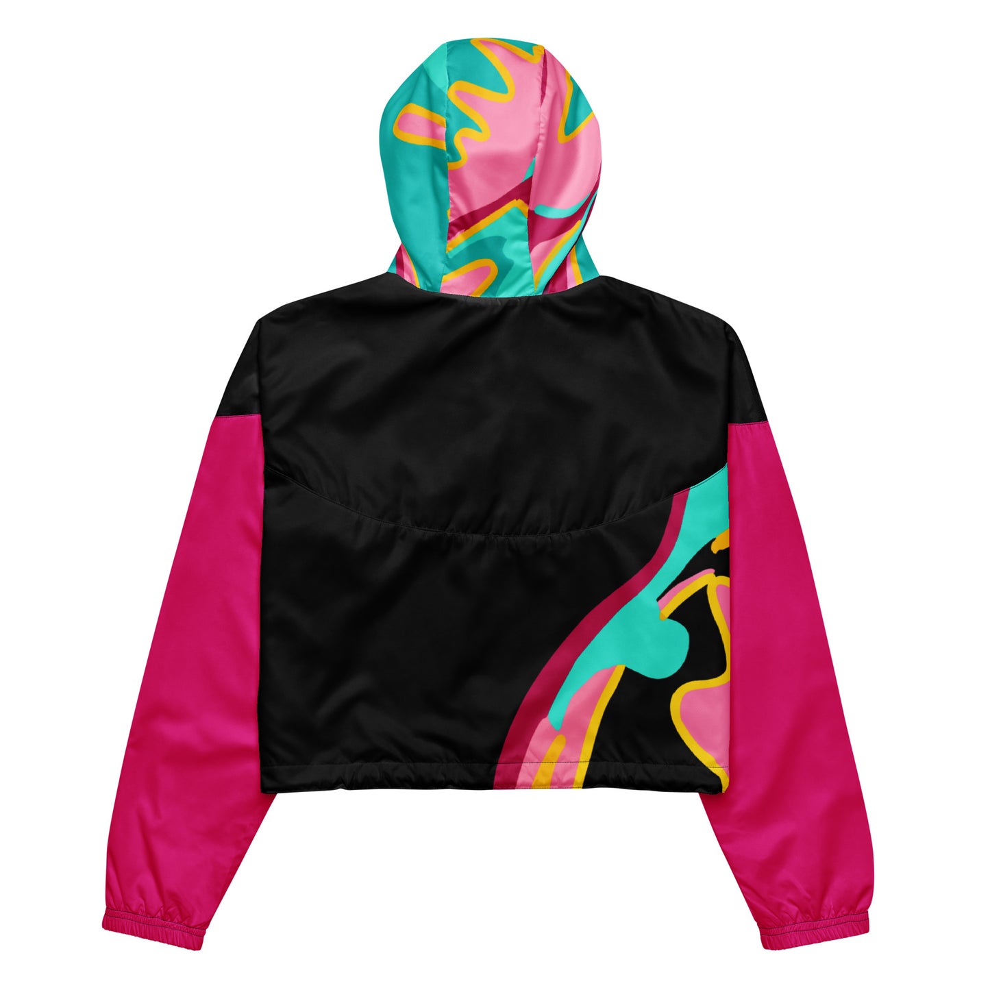 Body Love "New Classic" Cropped Windbreaker- Hot Pink Sleeves
