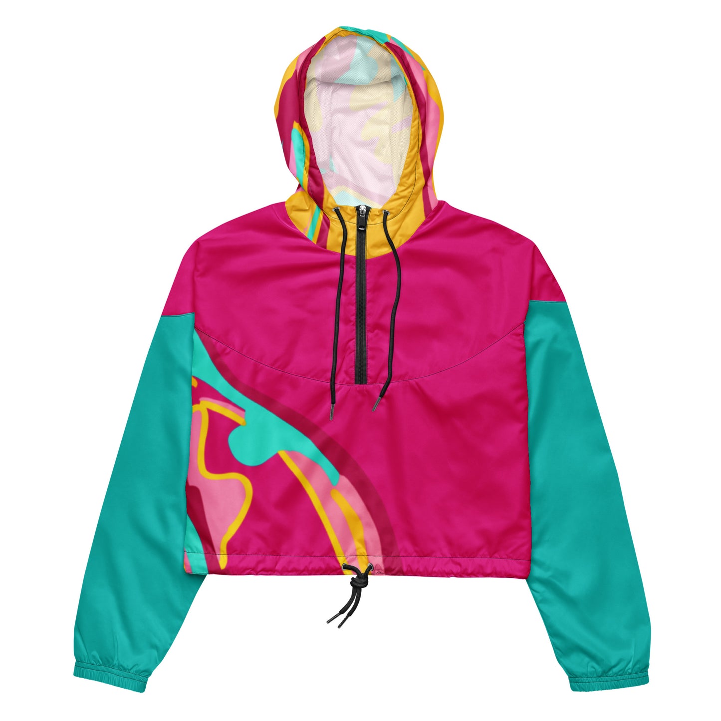 Embrace Body Love Cropped Windbreaker- Hot Pink