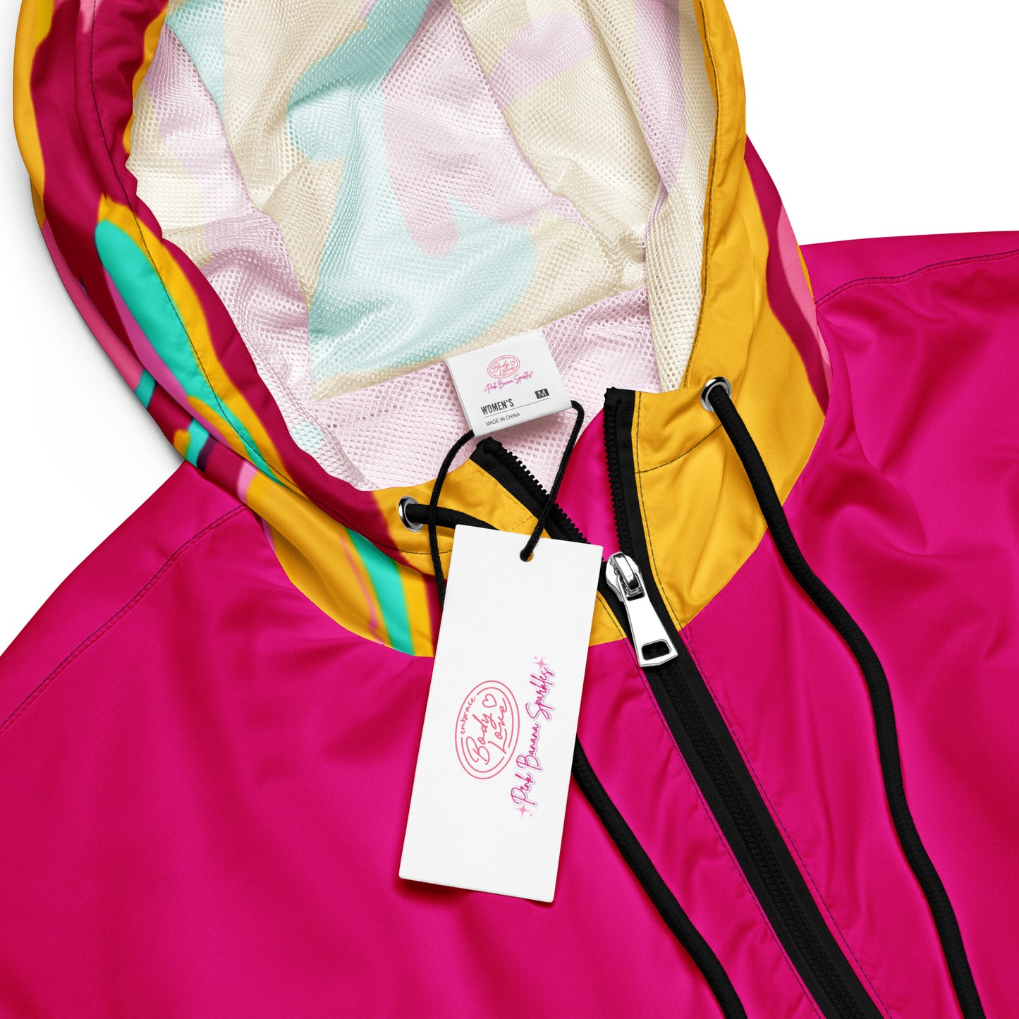 Embrace Body Love Cropped Windbreaker- Hot Pink