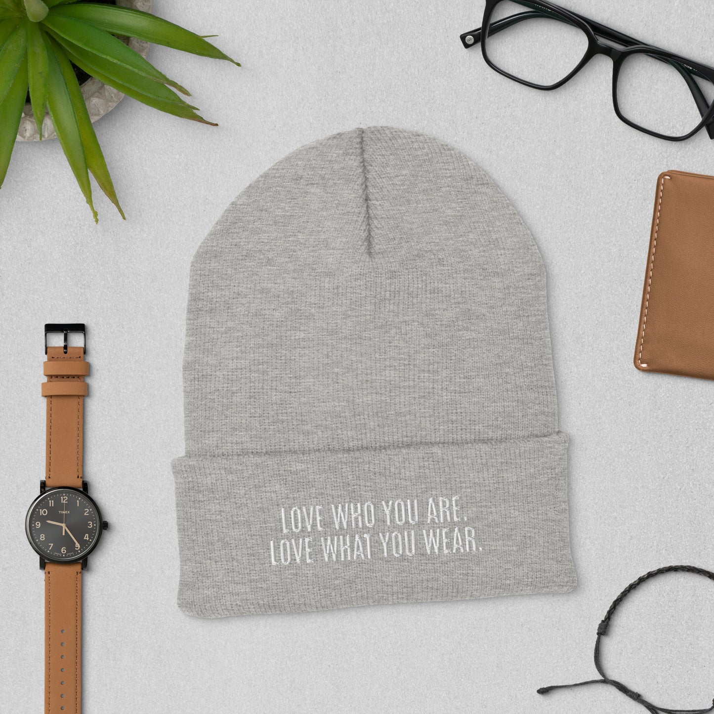 "Love Who You Are" Cuffed Beanie (Embrace Body Love)