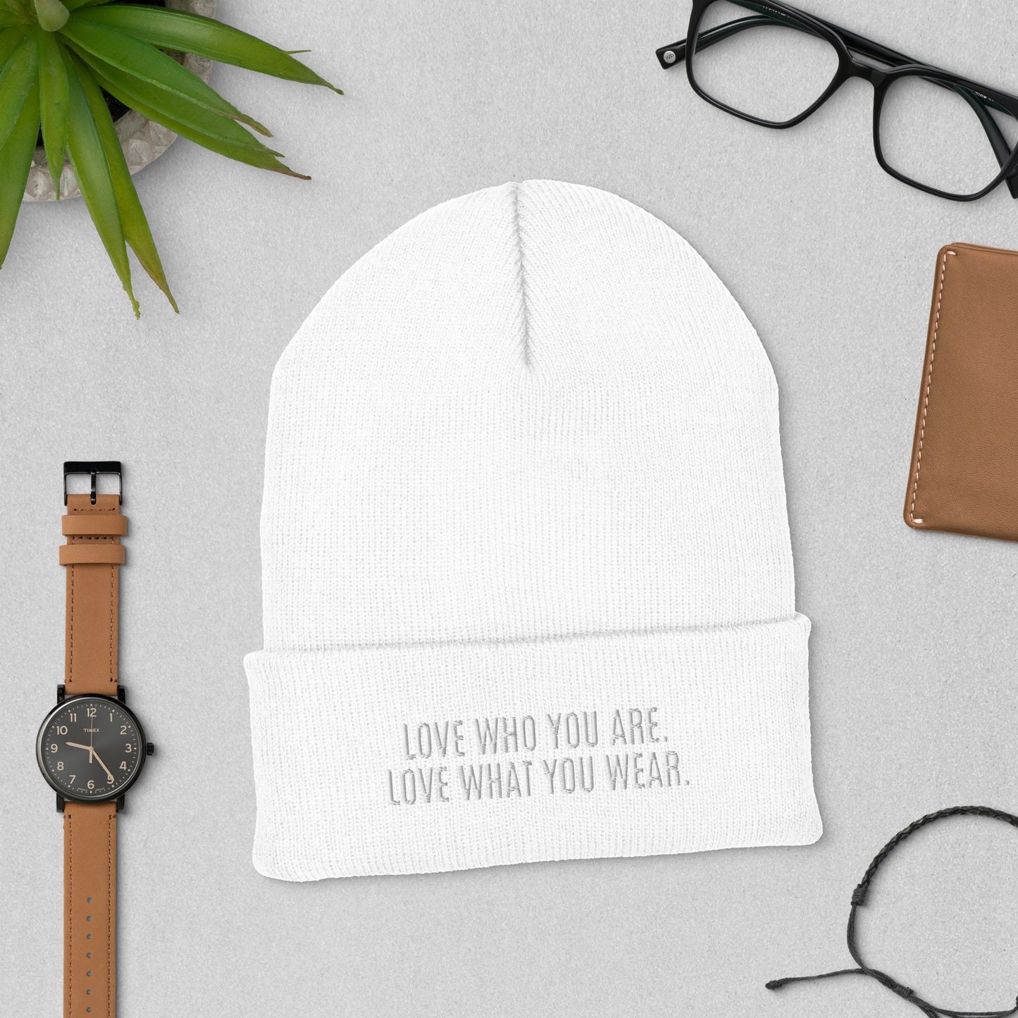 "Love Who You Are" Cuffed Beanie (Embrace Body Love)