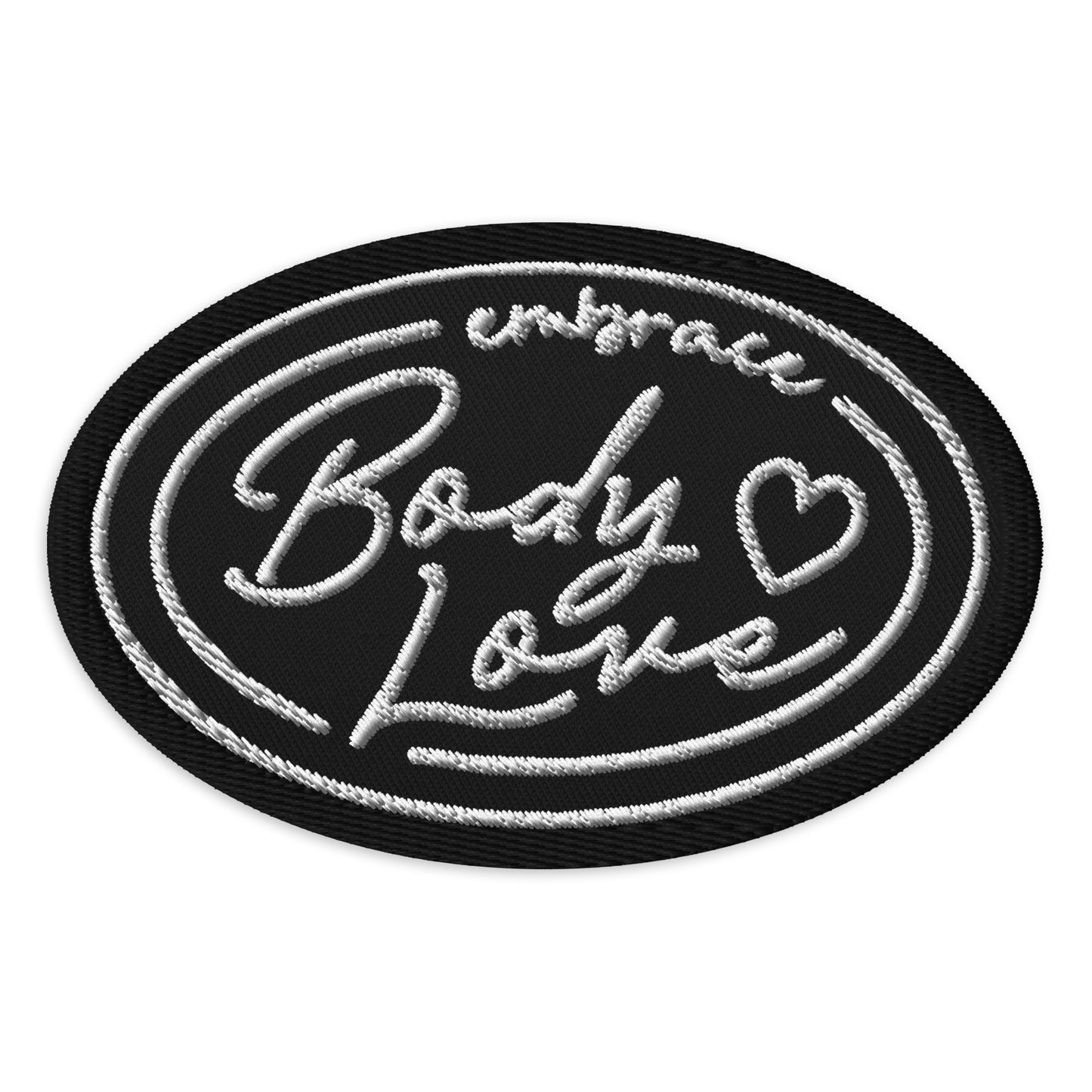 Embrace Body Love Logo, Embroidered patch- Black/White Logo