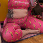 Pink Banana Yoga Capri Leggings- Dark Pink