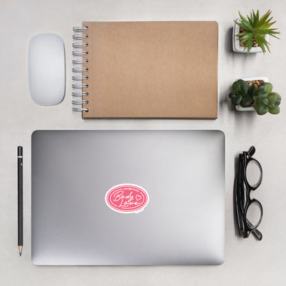 Embrace Body Love Logo- Bubble-free stickers, Pink Logo