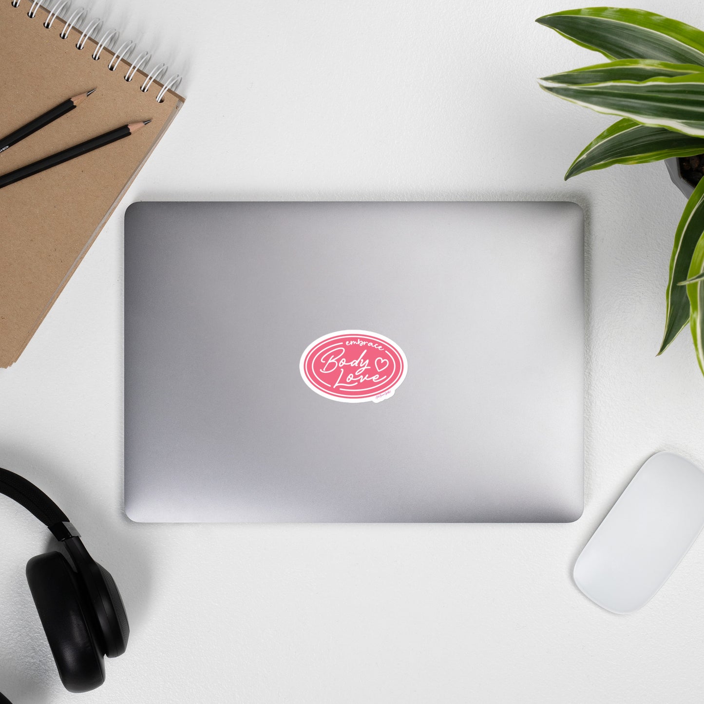 Embrace Body Love Logo- Bubble-free stickers, Pink Logo