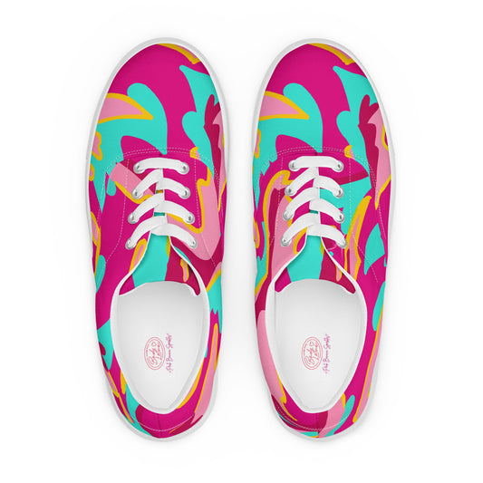 Embrace Body Love Lace-up Canvas Shoes, Hot Pink (Men's Sizing)