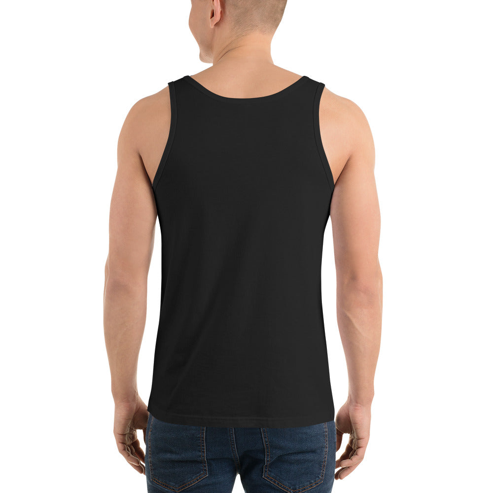 Embrace Body Love Logo Tank Top- Genderless, White logo