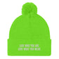 "Love Who You Are" Pom-Pom Beanie (Embrace Body Love)