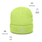 Embrace Body Love Logo, Ribbed knit beanie- White logo