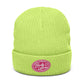 Embrace Body Love Logo, Ribbed knit beanie- Pink Logo