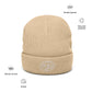 Embrace Body Love Logo, Ribbed knit beanie- White logo