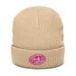 Embrace Body Love Logo, Ribbed knit beanie- Pink Logo
