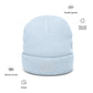 Embrace Body Love Logo, Ribbed knit beanie- White logo