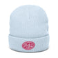 Embrace Body Love Logo, Ribbed knit beanie- Pink Logo