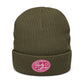 Embrace Body Love Logo, Ribbed knit beanie- Pink Logo