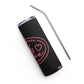 Embrace Body Love Logo, Stainless Steel Tumbler- Black with Pink Logo