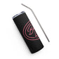 Embrace Body Love Logo, Stainless Steel Tumbler- Black with Pink Logo