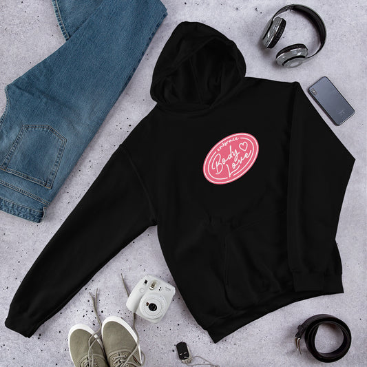 Embrace Body Love Logo, Hoodie- Genderless, Pink Logo
