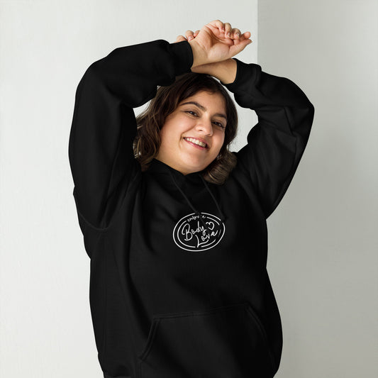 Embrace Body Love Logo, Hoodie- Genderless, White Logo