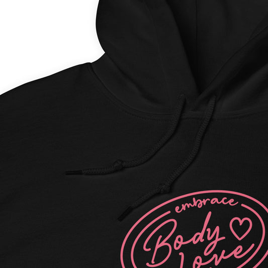 Embrace Body Love Logo, Hoodie- Genderless, Pink Logo