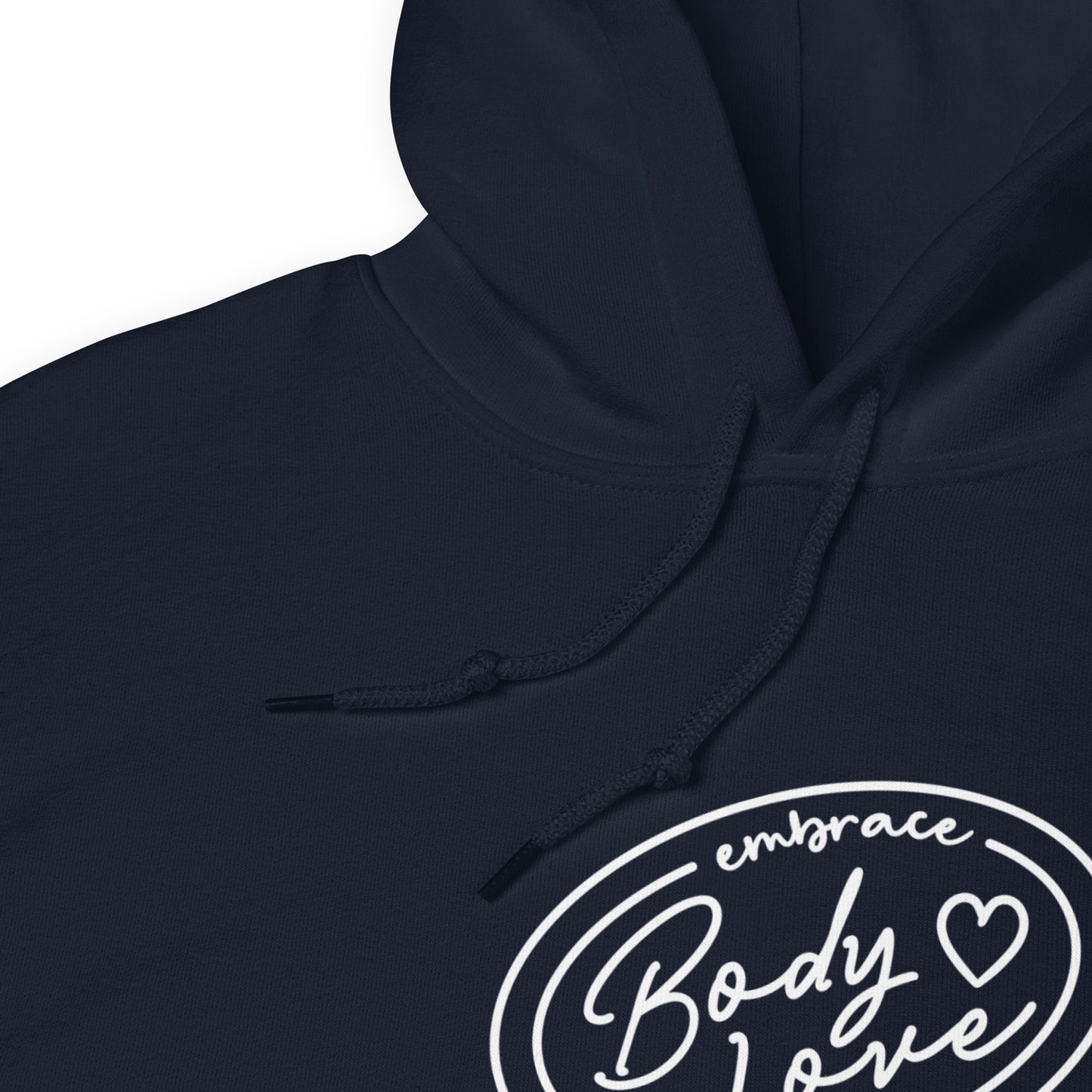 Embrace Body Love Logo, Hoodie- Genderless, White Logo
