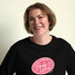 Embrace Body Love Logo, Organic Sweatshirt- Crewneck, Pink/White Logo (Recycled)