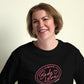 Embrace Body Love Logo, organic sweatshirt- Crewneck, Pink Logo (Recycled)