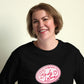 Embrace Body Love Logo, Organic Sweatshirt- Crewneck, Pink/White Logo (recycled)