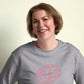 Embrace Body Love Logo, organic sweatshirt- Crewneck, Pink Logo (Recycled)