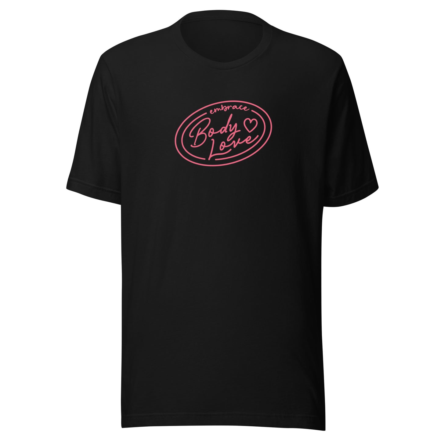 Embrace Body Love Logo, Classic Genderless T-shirt- Pink Logo