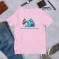 "We're Here..." Anxious Shark with Inclusive Rainbow Pride Flag, Genderless Tshirt