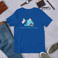 "We're Here..." Anxious Shark with Trans Pride Flag, Genderless Tshirt