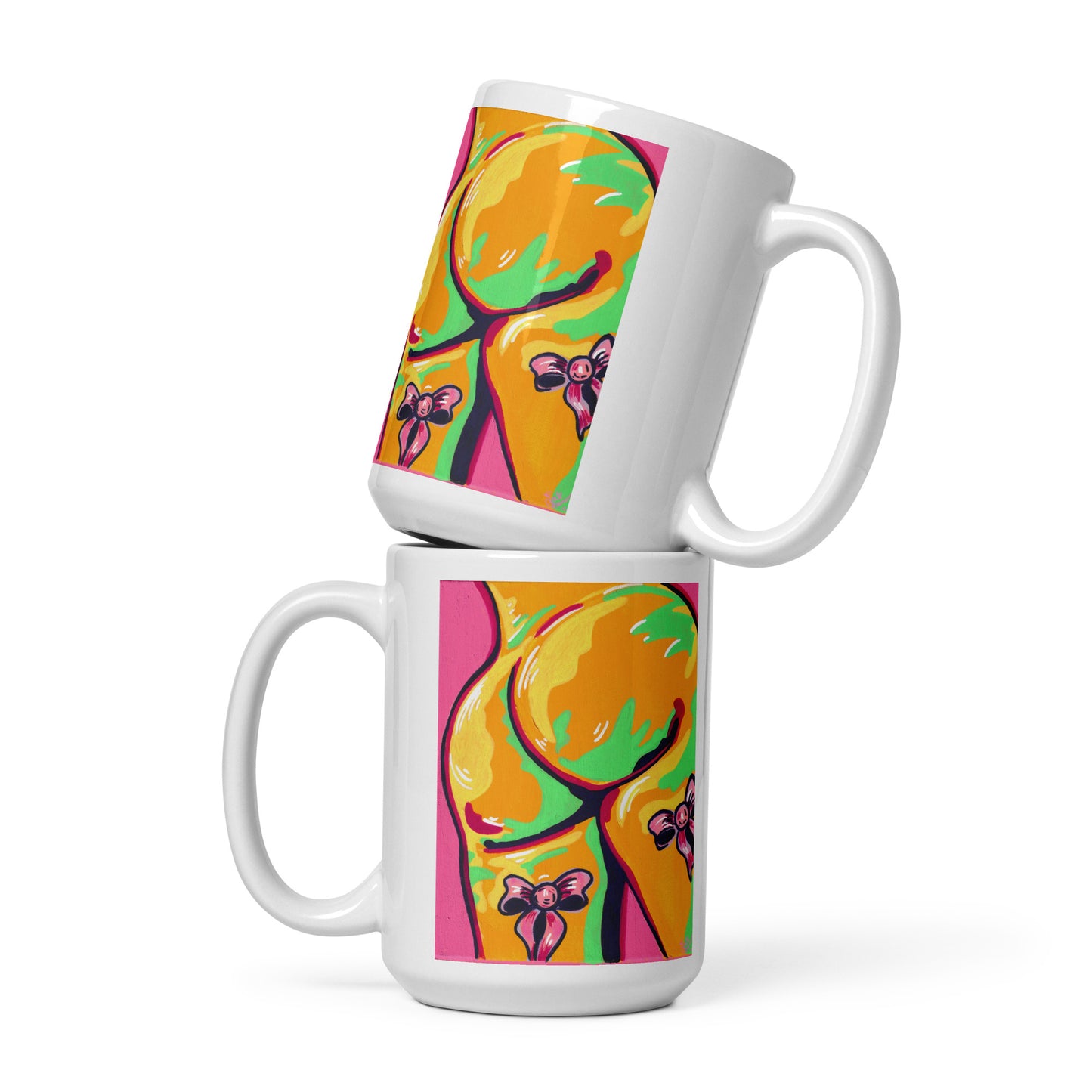 Booty and Bows- Ceramic Mug, White (15oz)