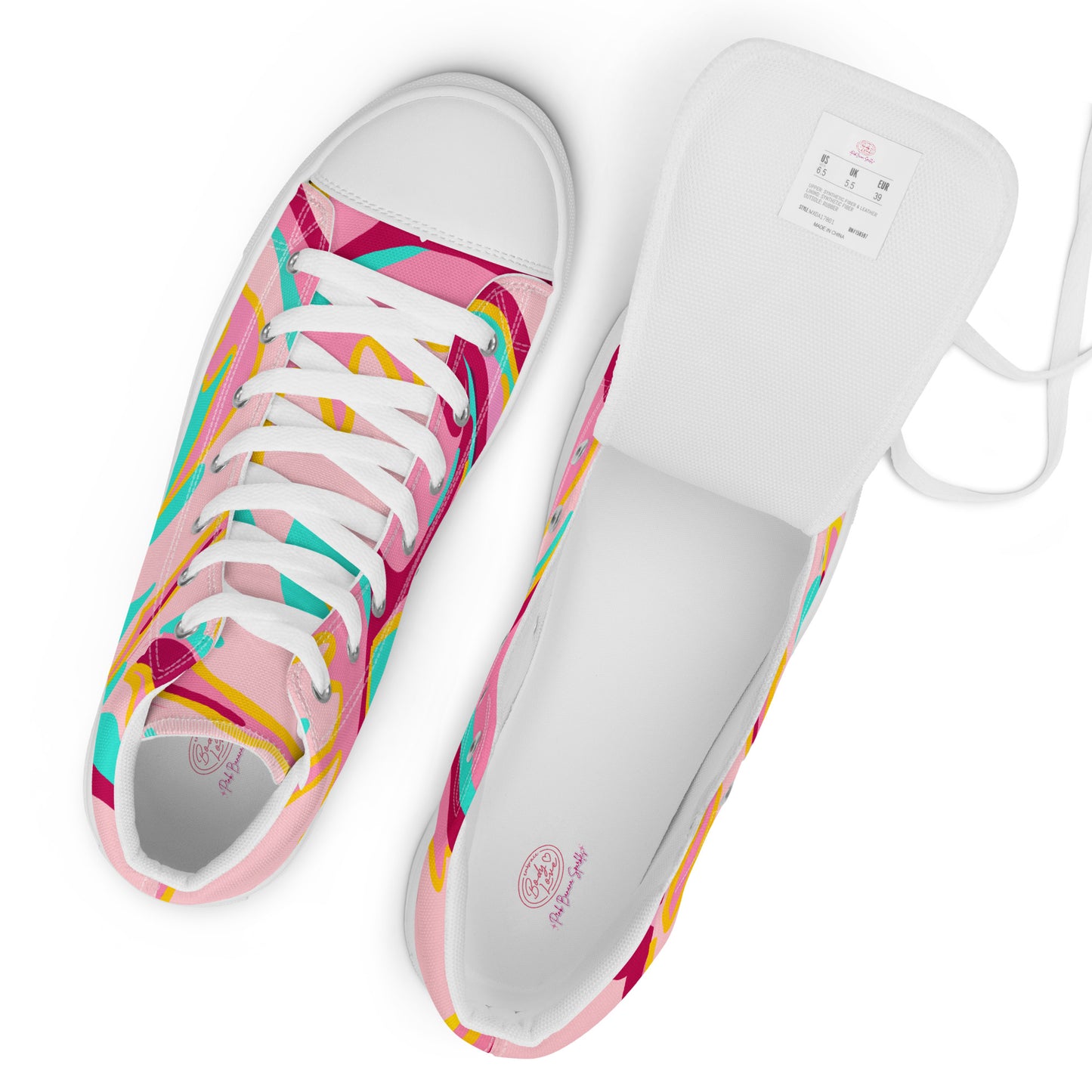 Embrace Body Love High Top Canvas Shoes- Light Pink (Women's Sizing)