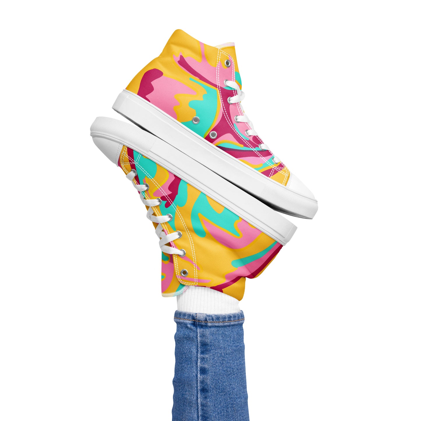 Embrace Body Love High Top Canvas Shoes- Yellow (Women's Sizing)