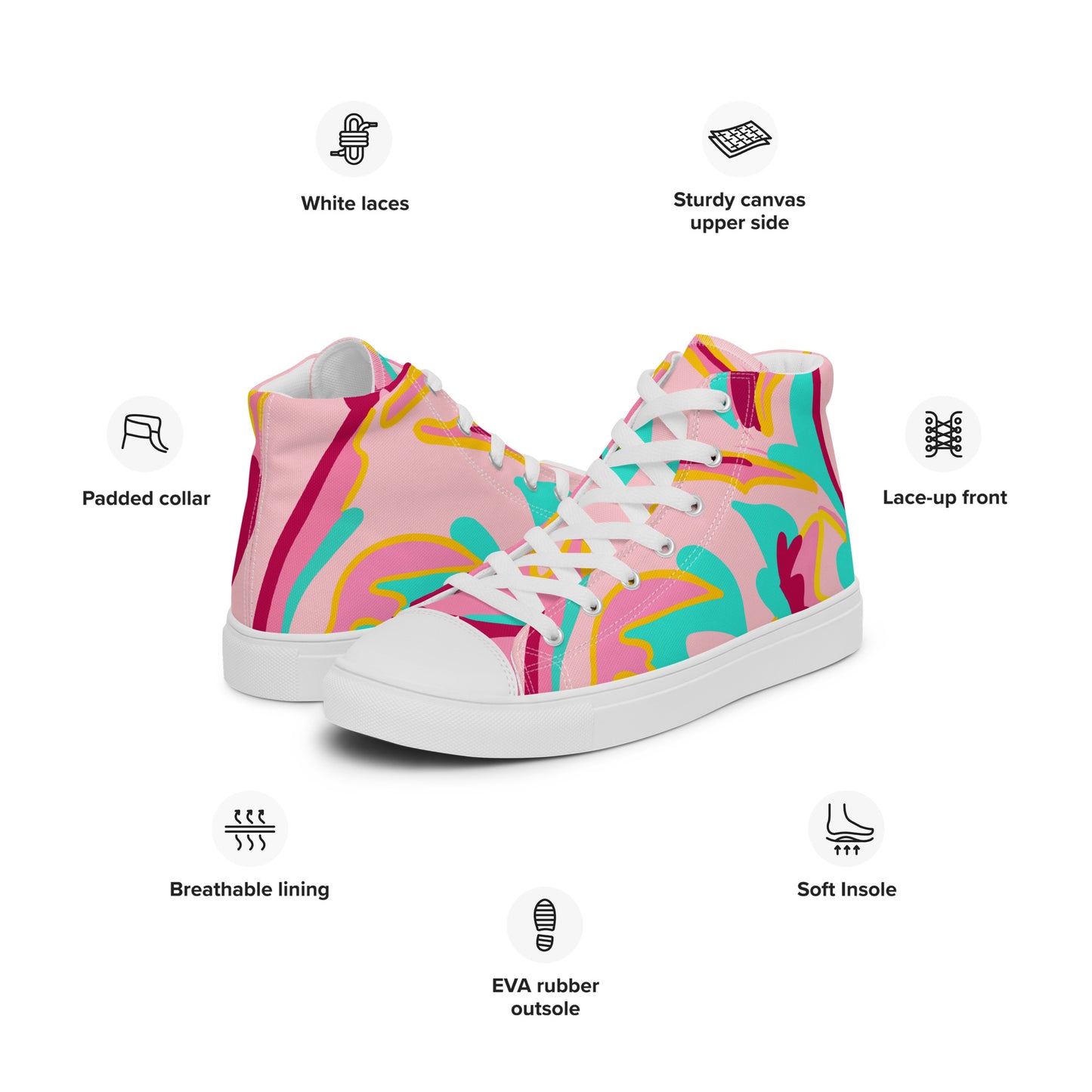 Embrace Body Love High Top Canvas Shoes- Light Pink (Women's Sizing)