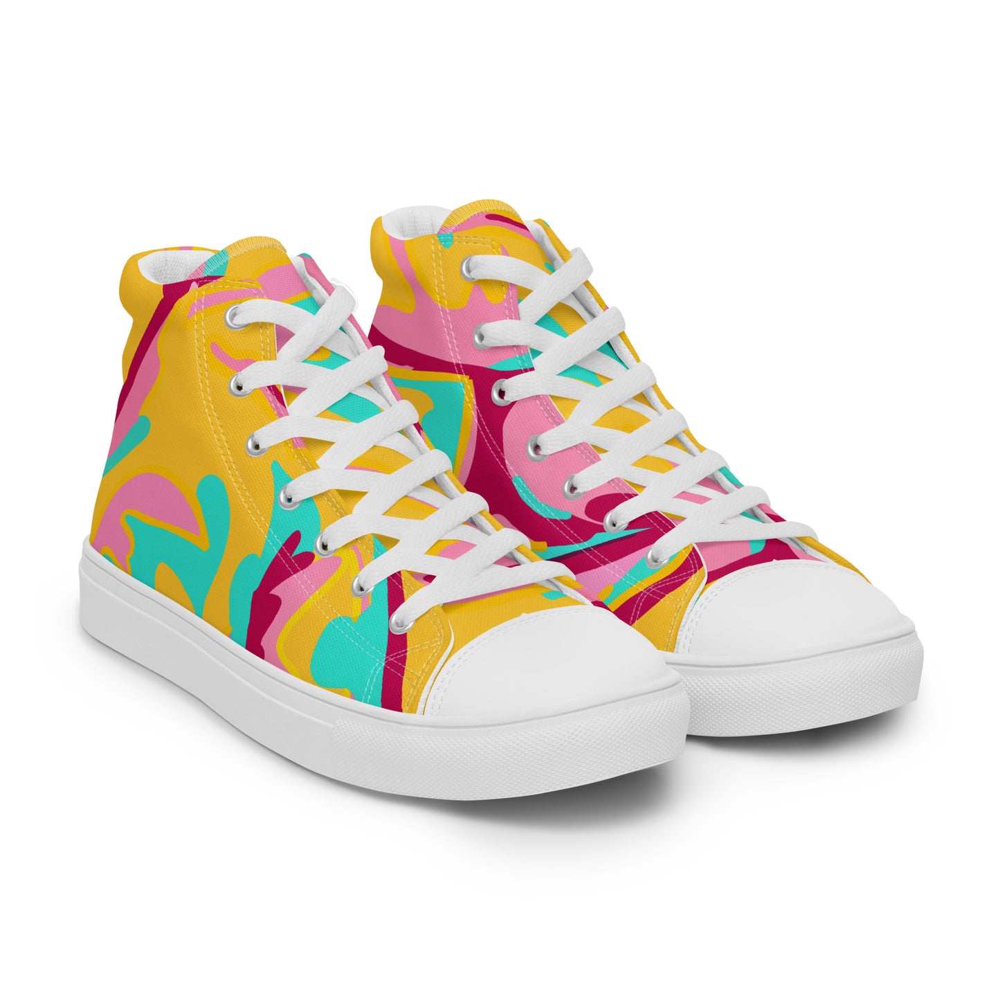 Embrace Body Love High Top Canvas Shoes- Yellow (Women's Sizing)