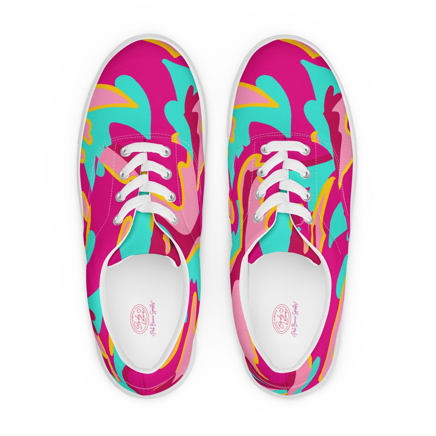 Embrace Body Love Lace-up Canvas Shoes, Hot Pink (Women's Sizing)